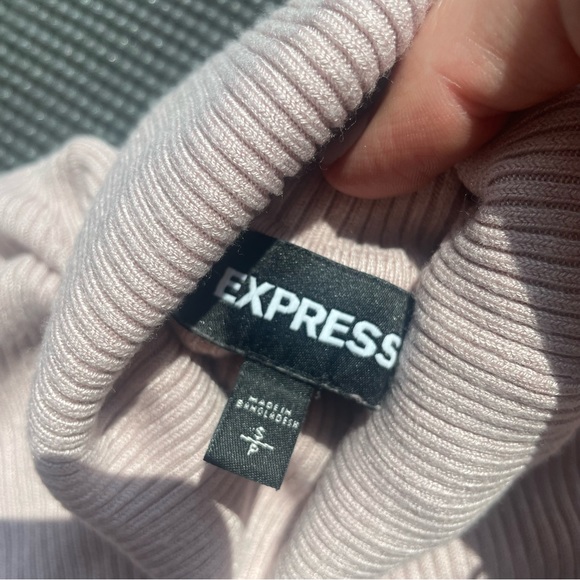 Express Blush Pink Turtleneck Ribbed Sweater - Picture 4 of 5